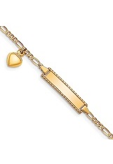 marvelous 14k heart figaro link baby bracelet
